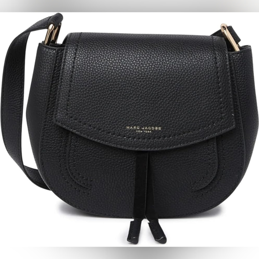 Marc Jacobs Maverick Saddle Bag Black Pebbled Leather